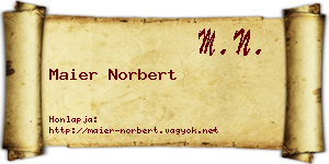 Maier Norbert névjegykártya