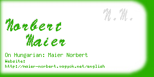 norbert maier business card